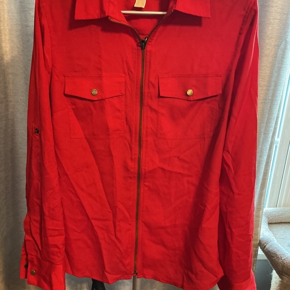 Michael Kors Red Zip-Up Jacket - Picture 1 of 9